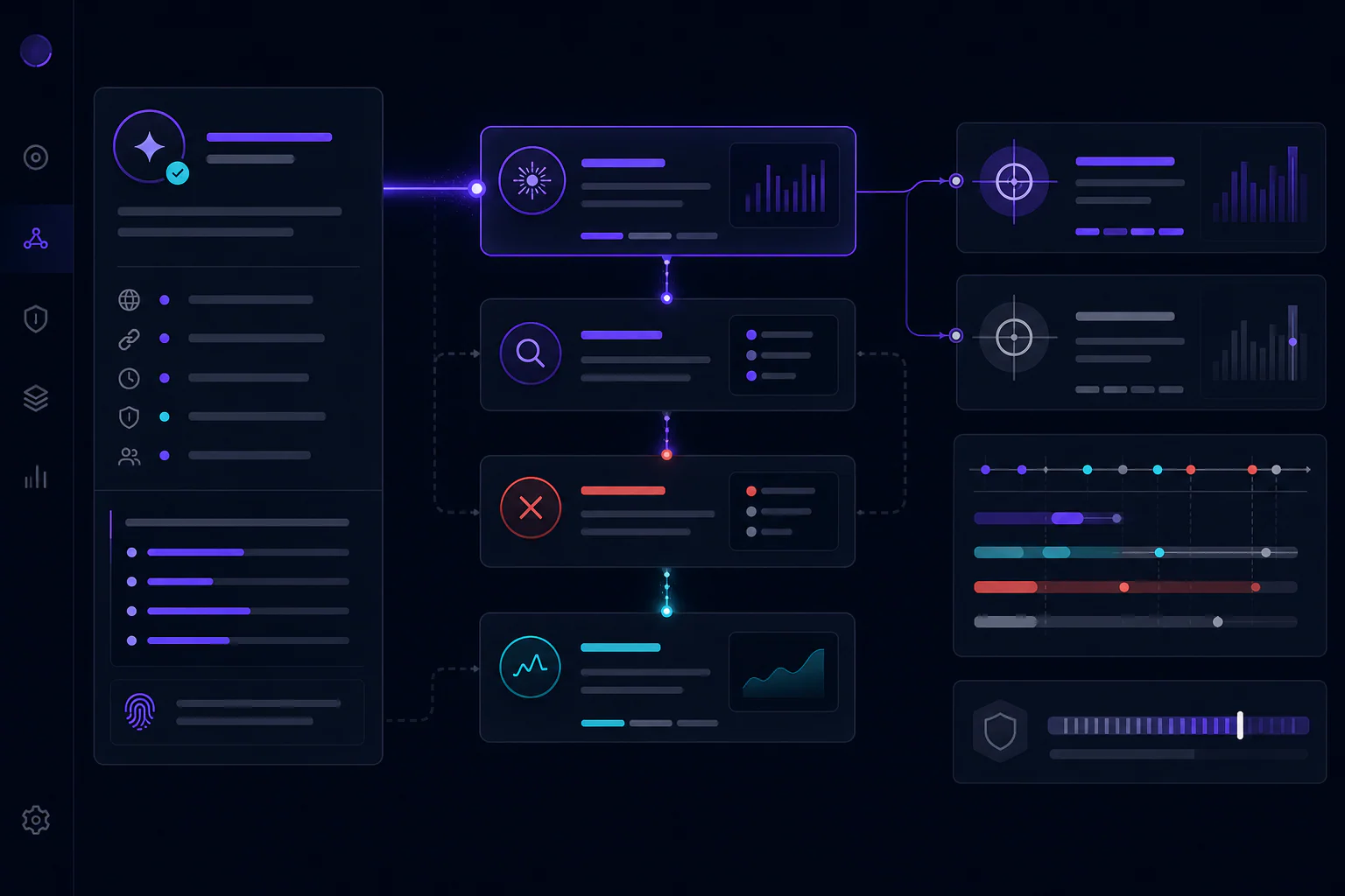 TEMIRIN source-attribution mockup tracing a monitored item through signals, decisions, and portfolio outcomes