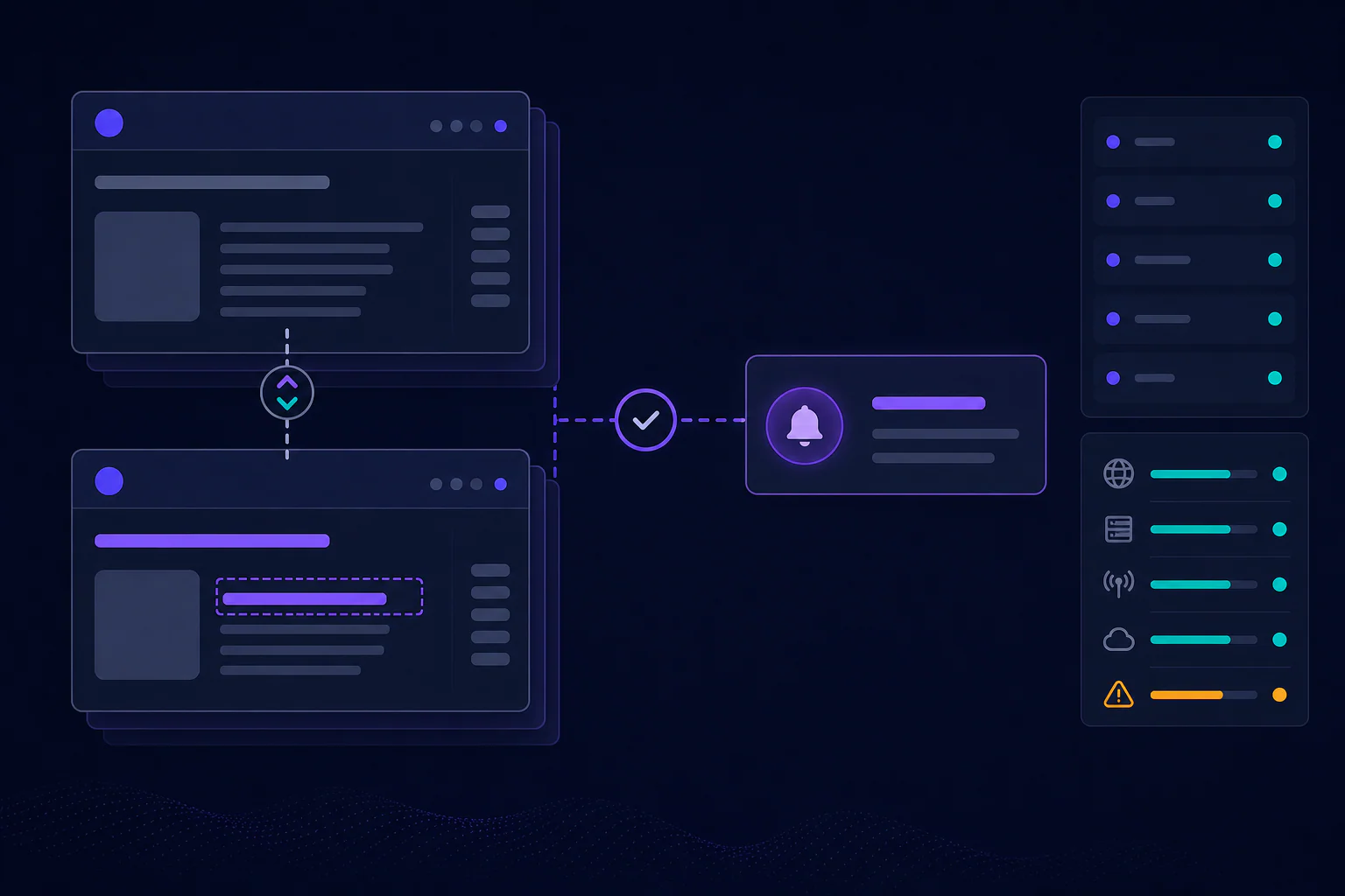 TEMIRIN web-monitoring mockup highlighting one meaningful page change without duplicate alerts